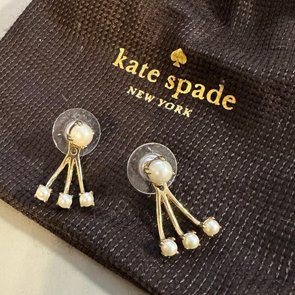 Kate Spade Pearl Drop Earrings with Gold